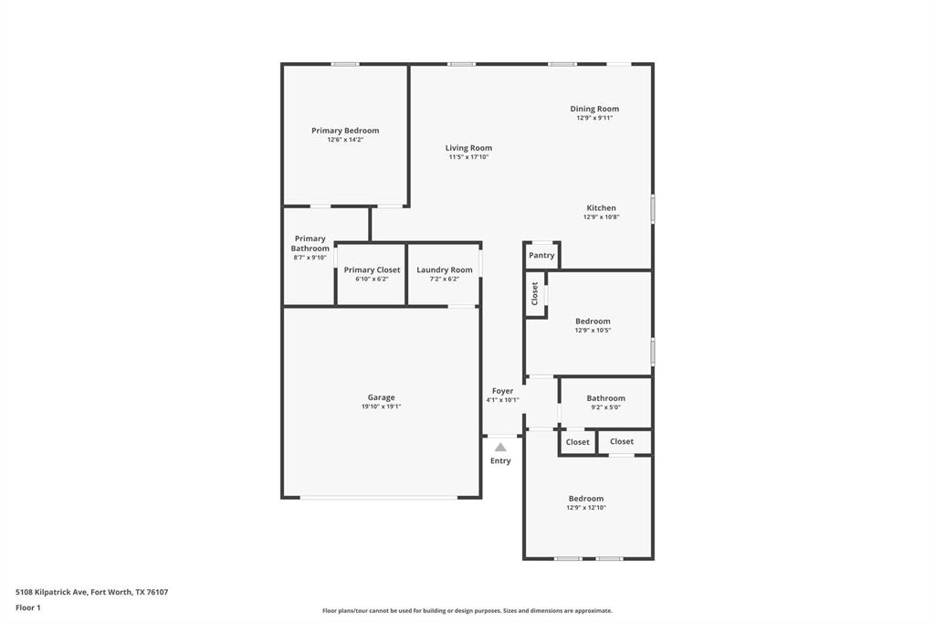 5108 Kilpatrick Avenue Fort Worth, TX 76107 - Photo 2 of 21 a picture of a floor plan
