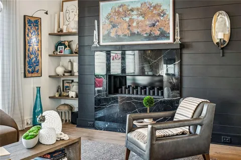 a living room with furniture