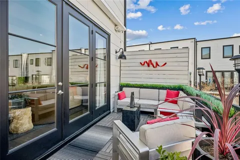 a outdoor space that has sitting area