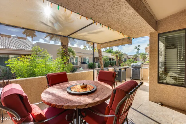 a view of a house with a patio