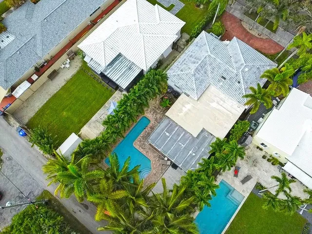 an aerial view of a house
