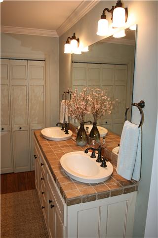 4328 Estes Road Nashville, TN 37215 - Photo 12 of 20 Master bath features double vanity w/custom cabinets, sep. tiled shower & jacuzzi tub, hardwood floor, large linen closet & surround sound.