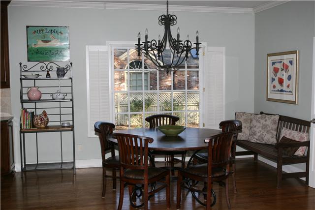 4328 Estes Road Nashville, TN 37215 - Photo 9 of 20 Eating area is very spacious with large window, plantation shutters & wrought iron chandelier.