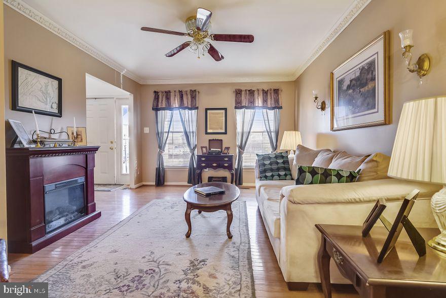 Living room with hardwood floors