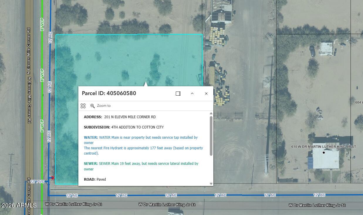 201 North 11 Mile Corner Road, Unit 11 Eloy, AZ 85131 - Photo 5 of 6 201 N Eleven Mile Corner Rd. Water_ Sewe