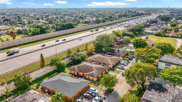 an aerial view of a city