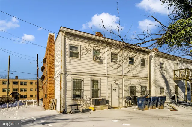 a view of a building with a bench