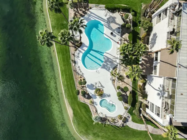 an aerial view of a house
