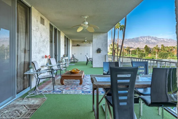a outdoor space with furniture