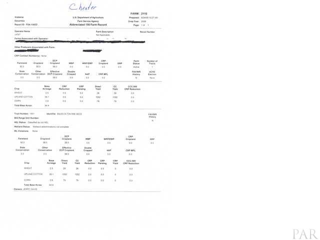 0 Chester Road Atmore, AL 36502 - Photo 9 of 11 Information from Farm Service Agency on crop land.