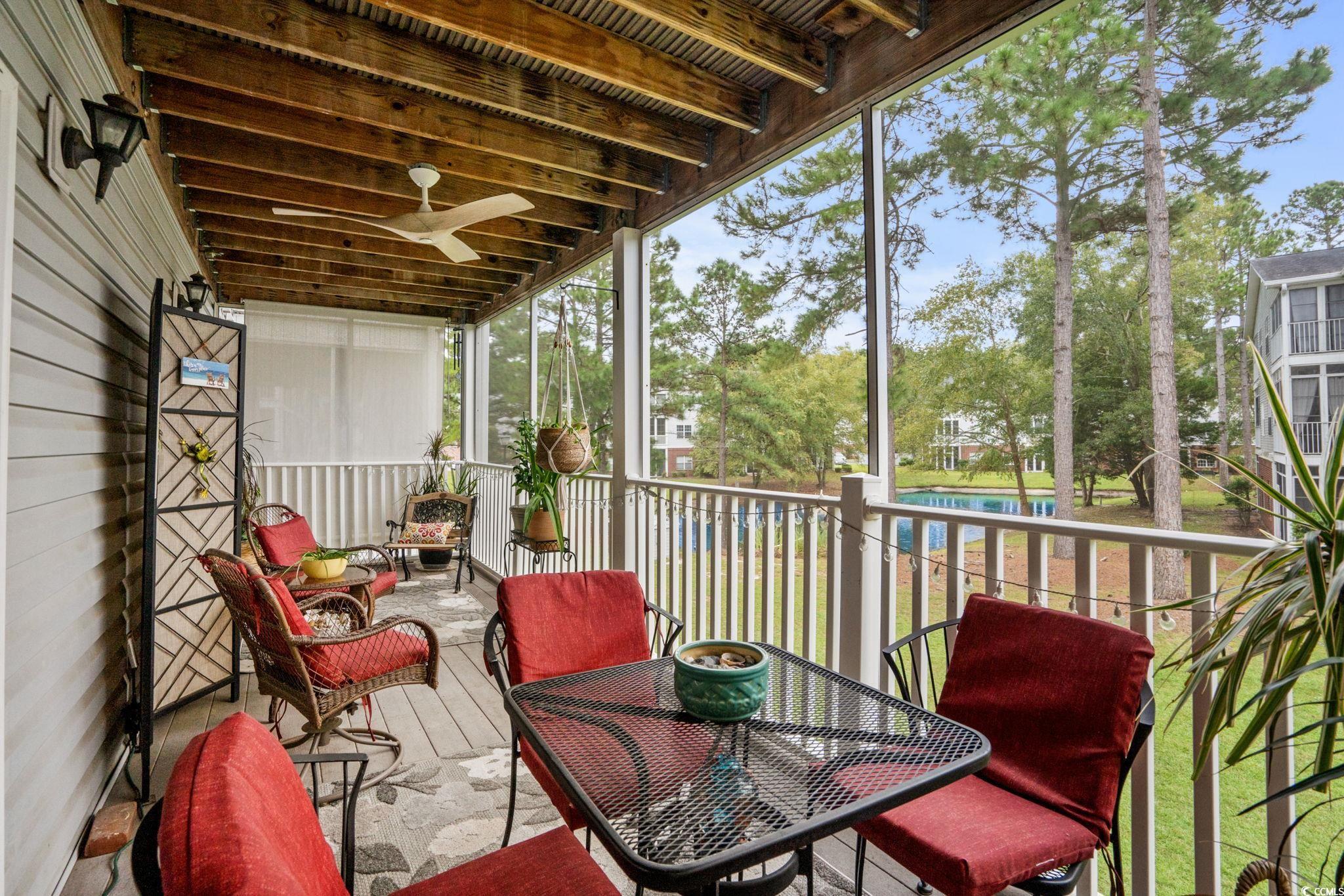4849 Meadowsweet Drive, Unit 1606 Myrtle Beach, SC 29579 - Photo 14 of 36 Sunroom / solarium with ceiling fan