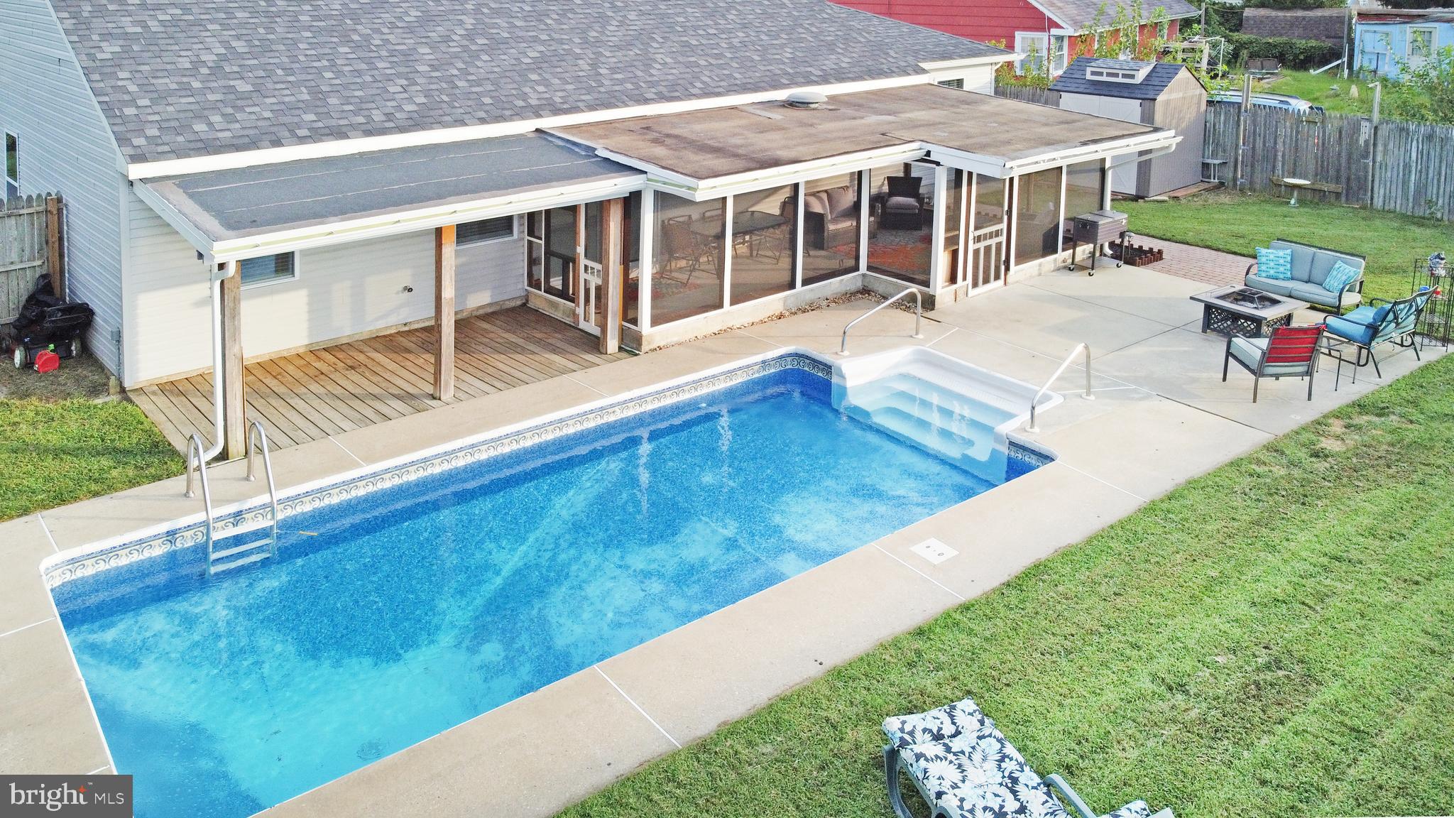 430 Dickinson Road Wenonah, NJ 08090 - Photo 32 of 32 Aerial Pool, Screened Porch & Covered Porch