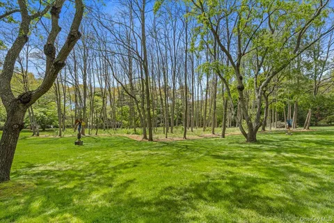 a backyard of a house with lots of green space