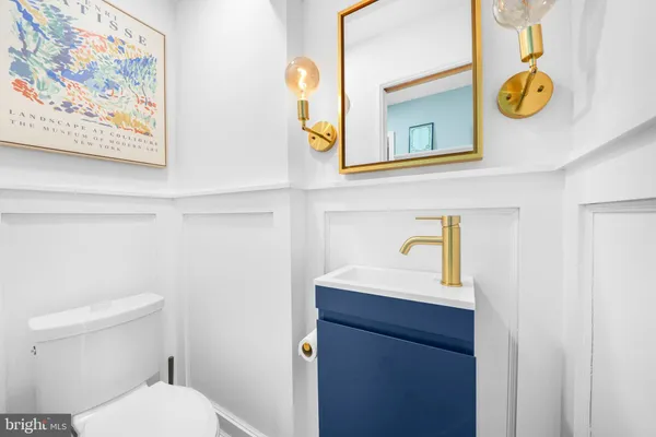 a view of a room with shelves