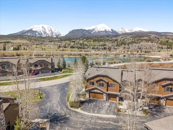 a view of a house with a mountain