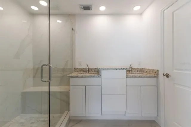 a bathroom with a shower