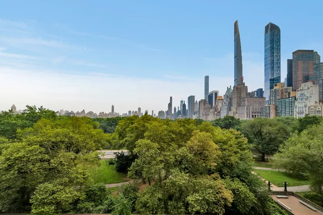 a view of a city with tall buildings