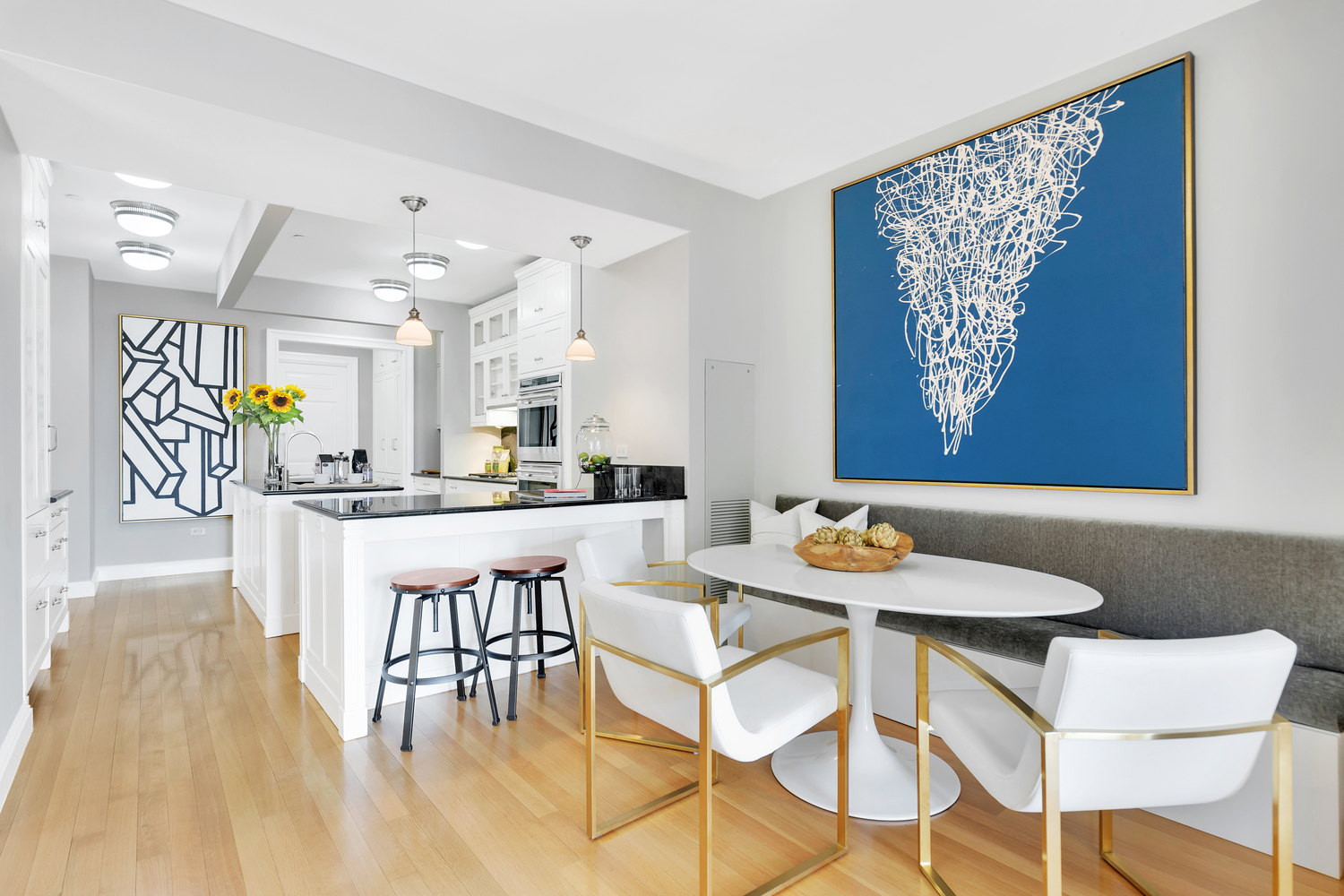 15 Central Park West, Unit 8B Manhattan, NY 10023 - Photo 6 of 13 a view of a dining room with furniture and table