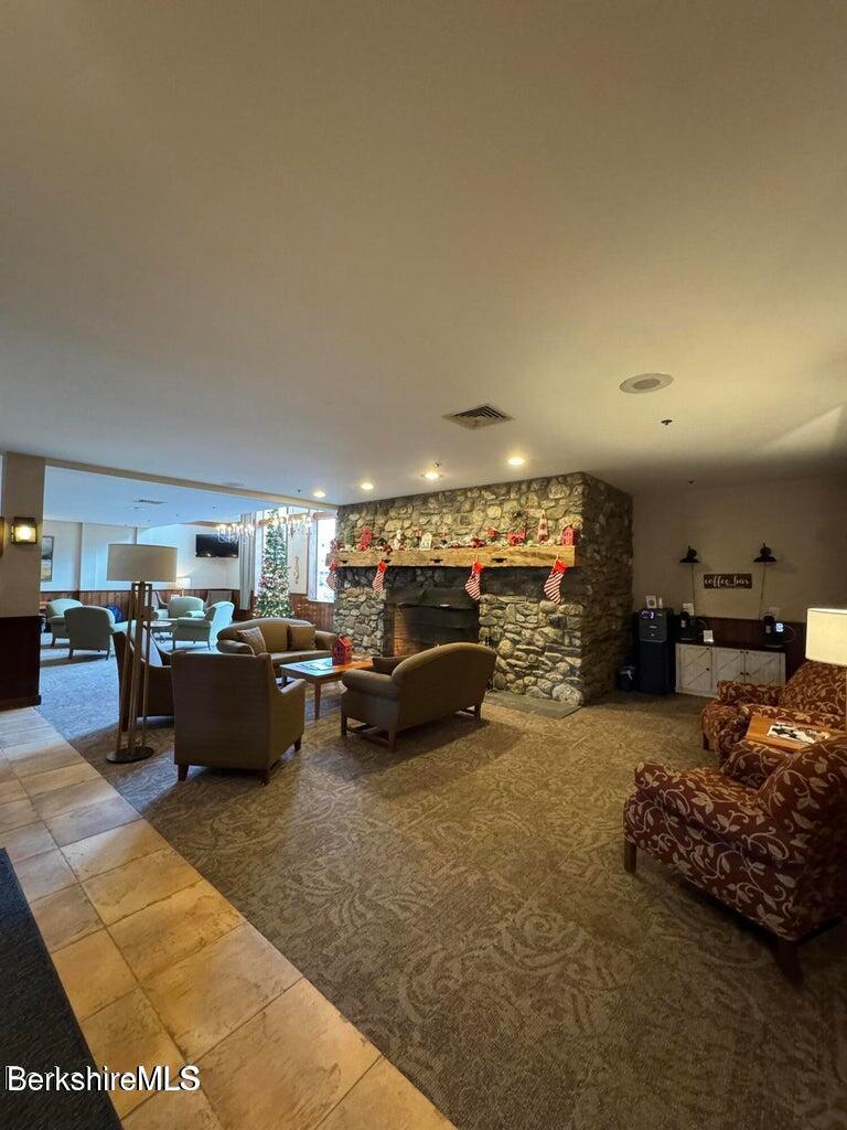 37 Corey Road, Unit 113 Hancock, MA 01237 - Photo 19 of 22 1st floor Lobby Fireplace