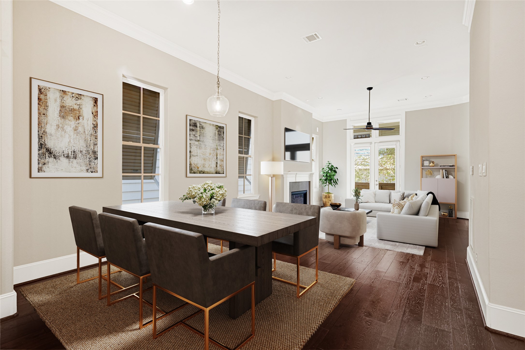 1750 West 23rd Street Houston, TX 77008 - Photo 3 of 39 Virtually Staged to show the size of this open living space on the 2nd floor.