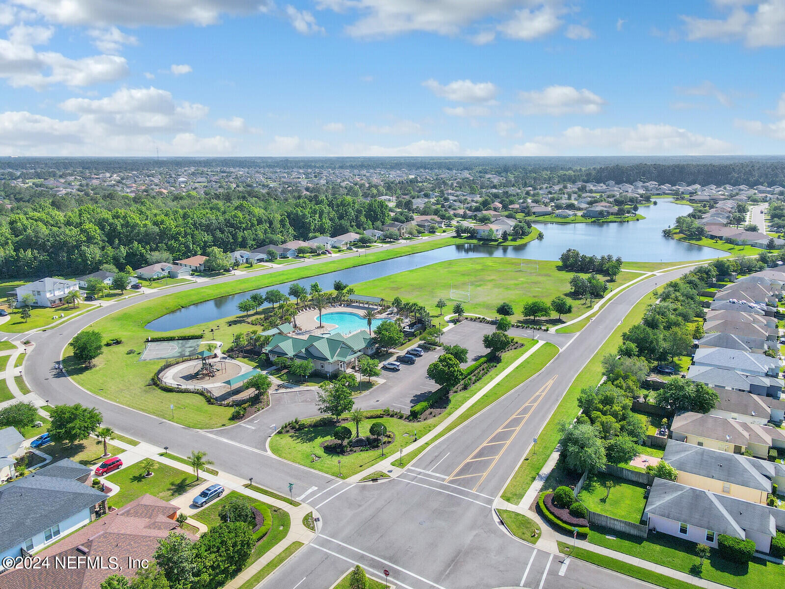 1184 Nochaway Drive St. Augustine, FL 32092 - Photo 32 of 39 an aerial view of a city and mountains