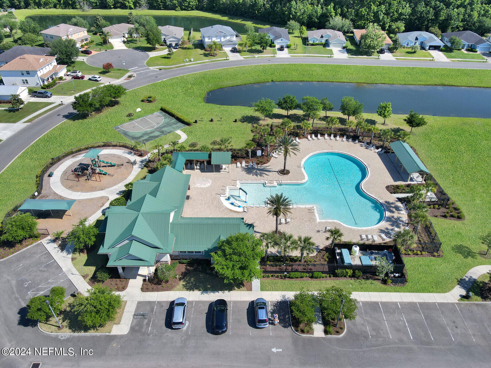1184 Nochaway Drive St. Augustine, FL 32092 - Photo 34 of 39 an aerial view of a house with a garden and lake view