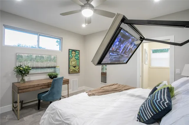 a bathroom with a sink mirror and double