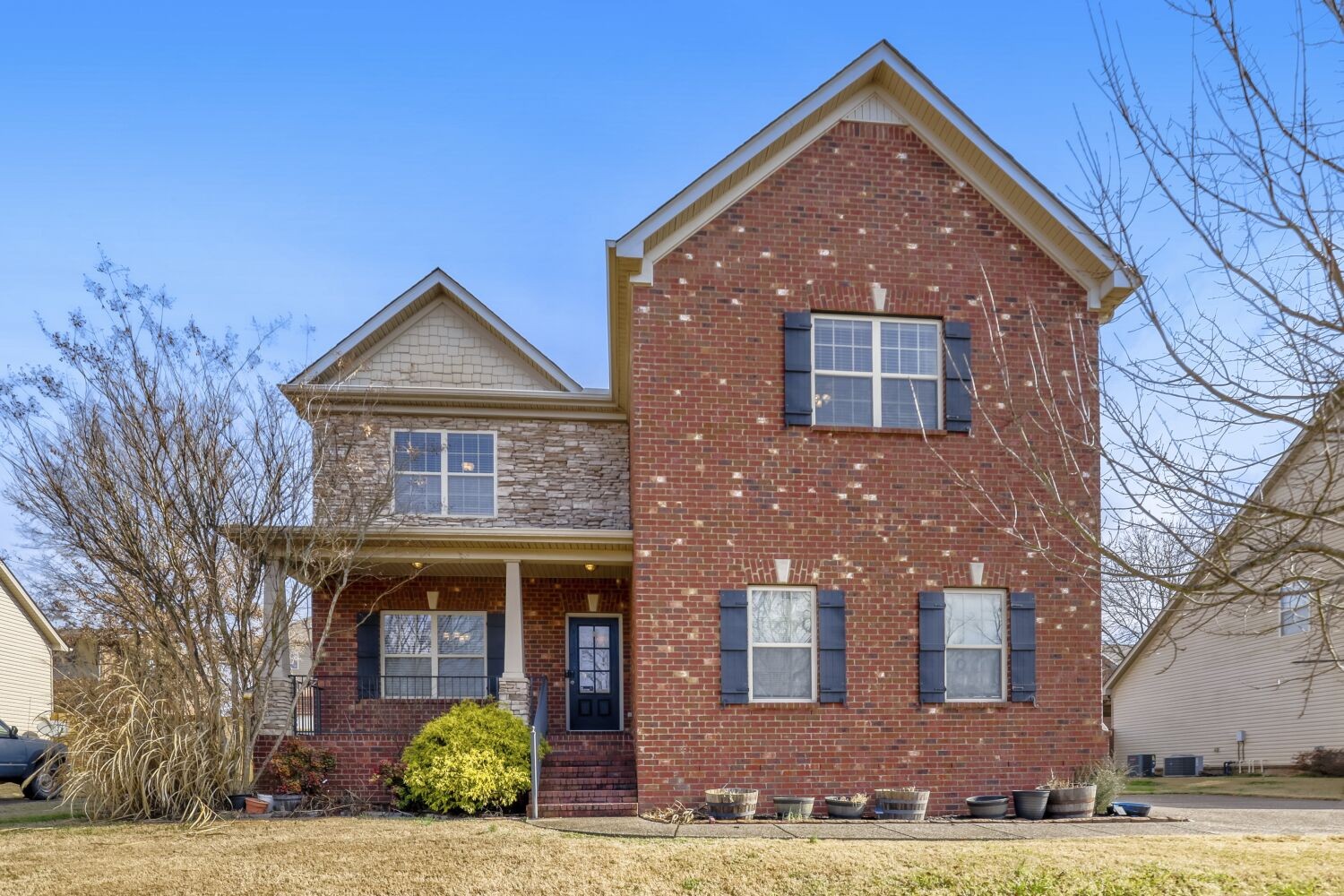 a front view of a house