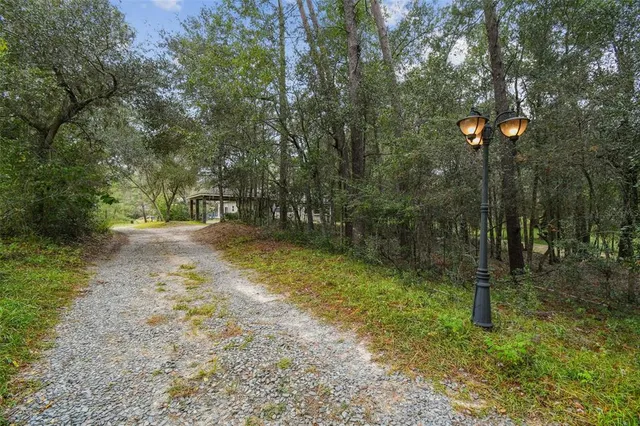 a backyard of a house with lots of green space