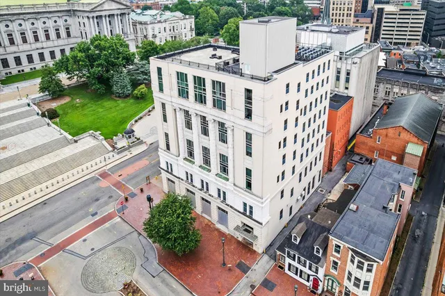 a view of a city with tall buildings
