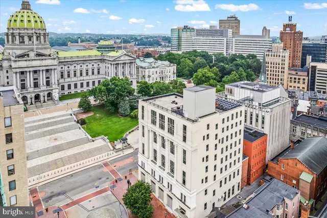 a view of a city with tall buildings