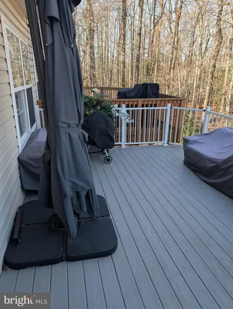 a view of wooden deck
