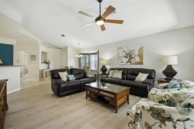 a living room with furniture