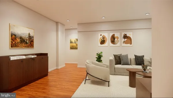 a bedroom with furniture and a bed