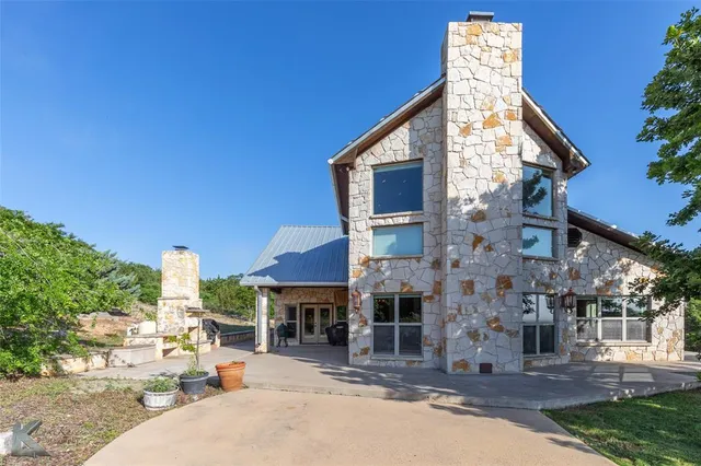 a front view of a building with street view