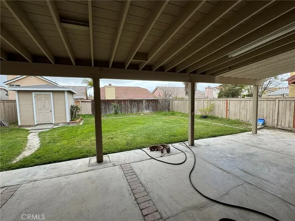 a view of a porch with garden