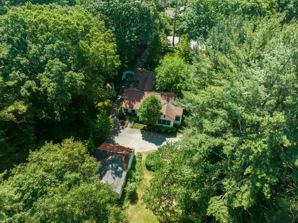 593 Peakham Road Sudbury, MA 01776 - Photo 41 of 42 an aerial view of residential house with outdoor space and trees all around
