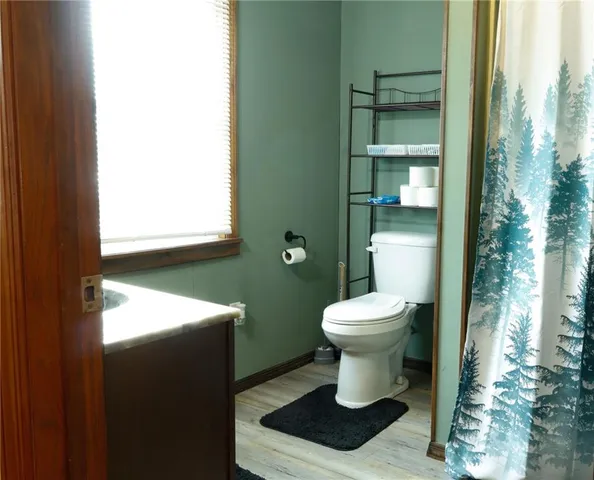 a bathroom with a toilet and a sink