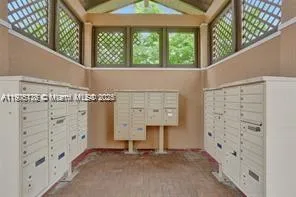 a view of a yard with a lake view