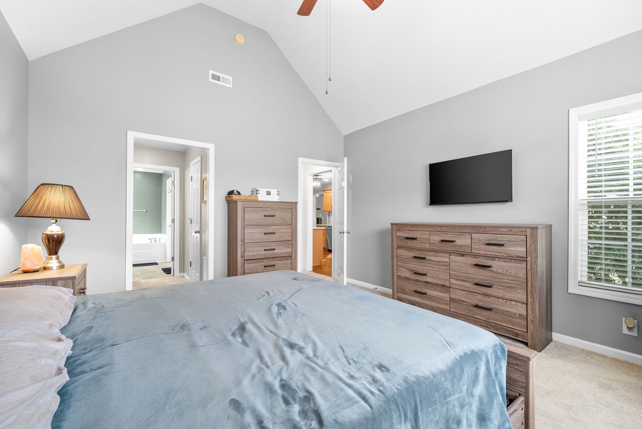 1221 Olive Branch Road Clarksville, TN 37042 - Photo 18 of 36 a bedroom with a bed and a flat screen tv