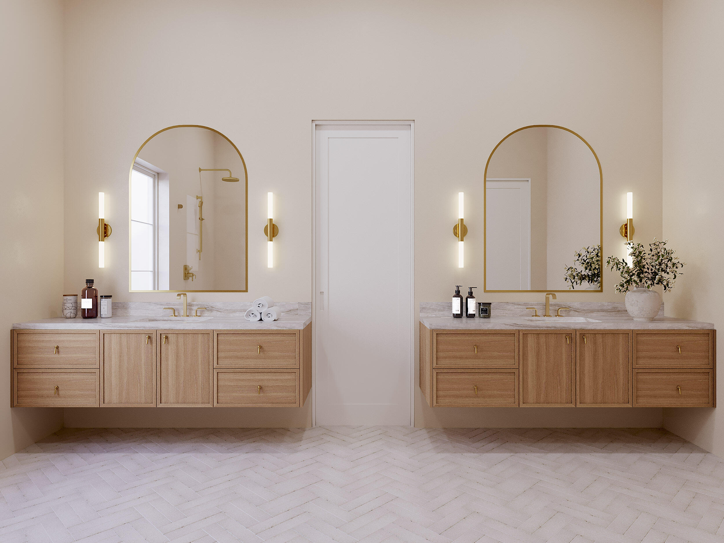 106 South Southern Cross Ln Inlet Beach Inlet Beach, FL 32461 - Photo 10 of 29 a bathroom with a double vanity sink and a mirror