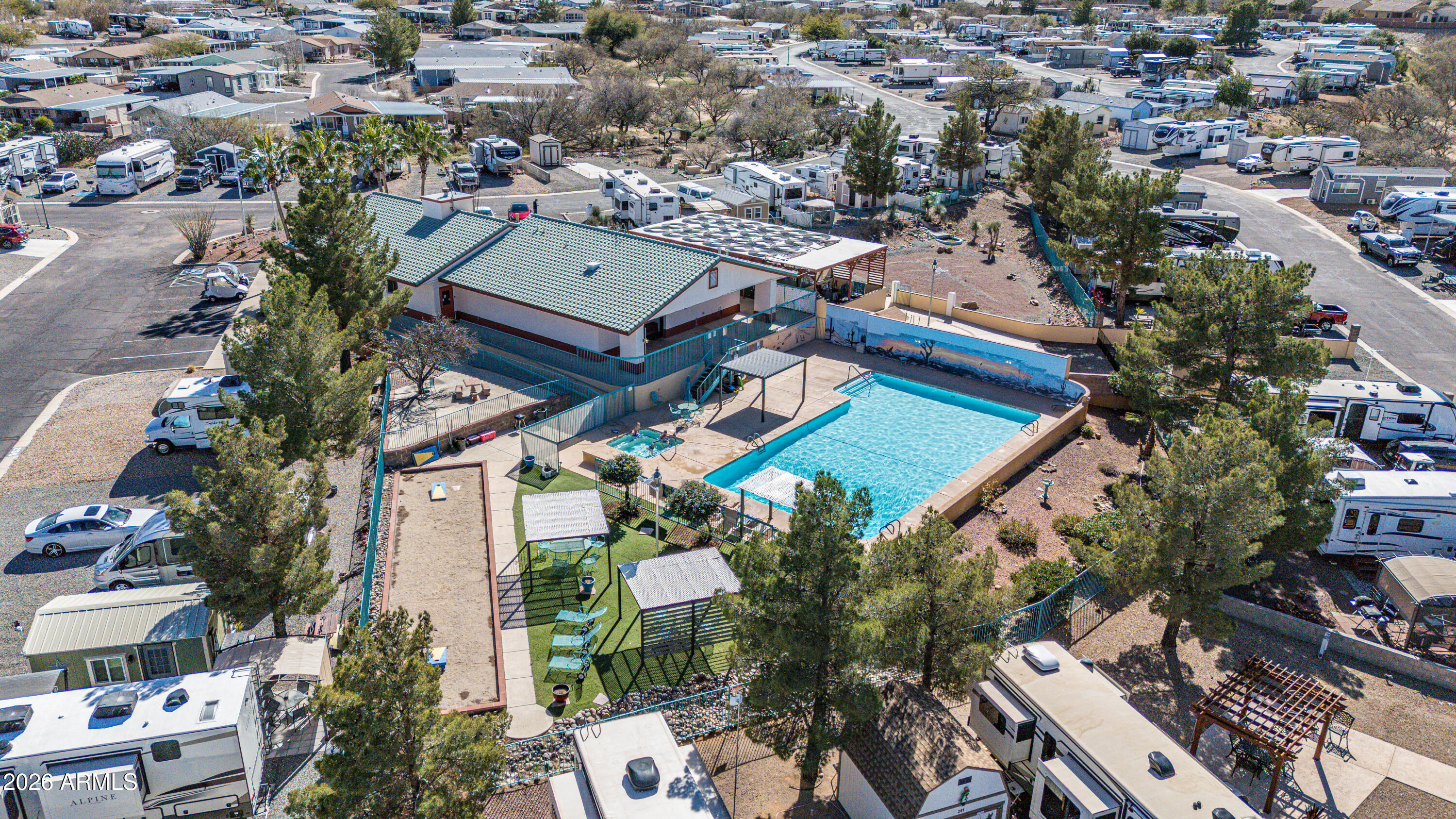 1030 Barrel Cactus Ridge, Unit 198 Benson, AZ 85602 - Photo 9 of 15 an aerial view of a residential houses with yard and ocean view