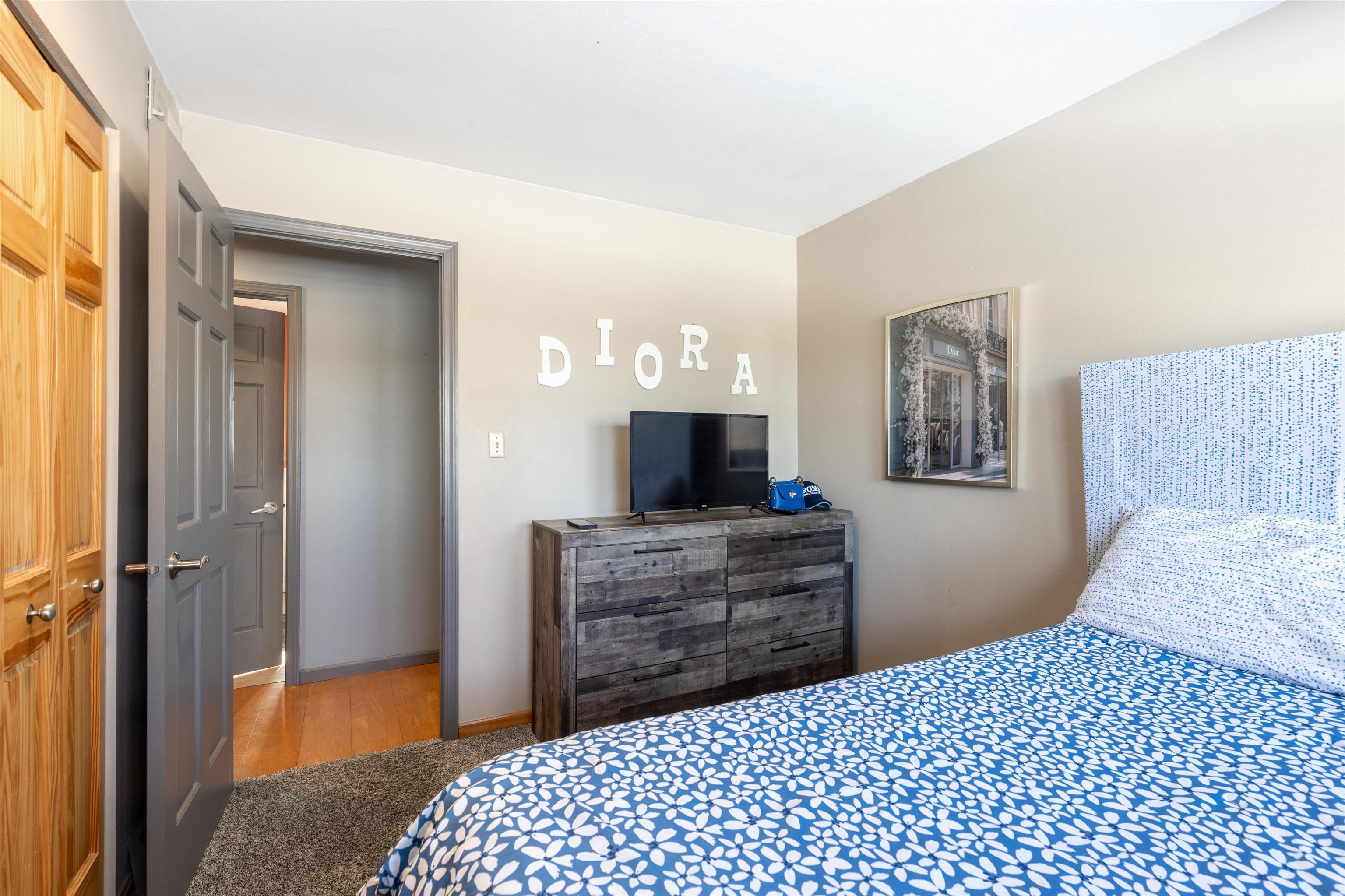 800 Monroe Street Hanover, IL 61041 - Photo 34 of 39 a bedroom with a bed and a television