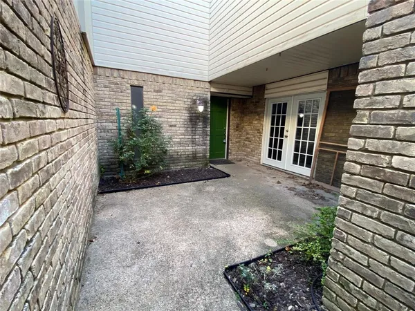 a view of backyard with potted plants
