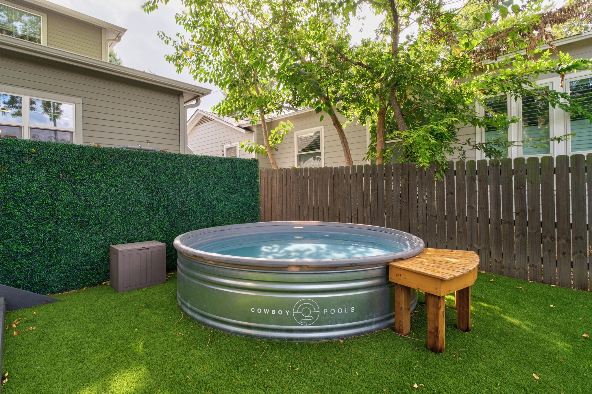 3302 Funston Street Austin, TX 78703 - Photo 29 of 35 View of yard with a hot tub and a patio area