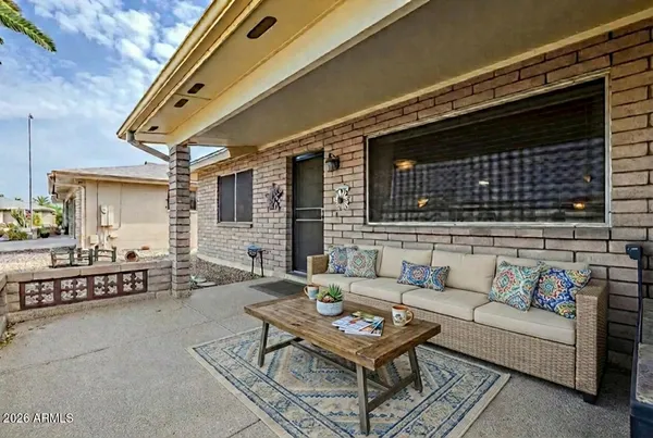 a outdoor living space with patio furniture
