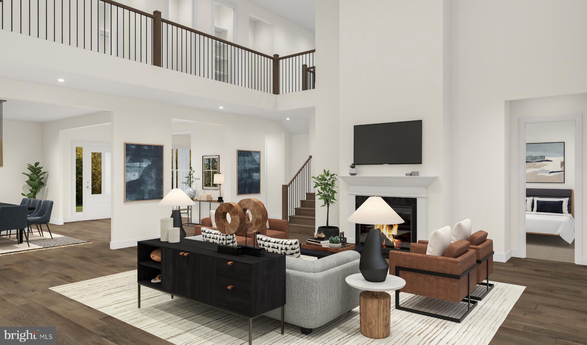 Stony Road, Unit MAYWEATHER Warminster, PA 18974 - Photo 17 of 20 a living room with furniture a fireplace and a flat screen tv