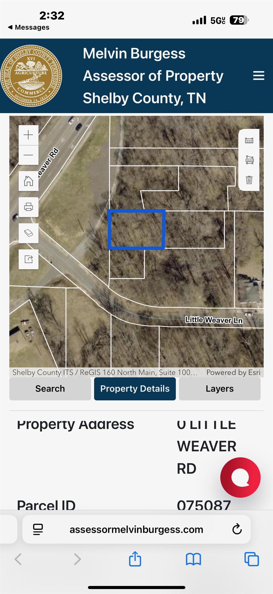 987 Weaver Road Memphis, TN 38109 - Photo 3 of 5 Aerial map of property and surrounding area