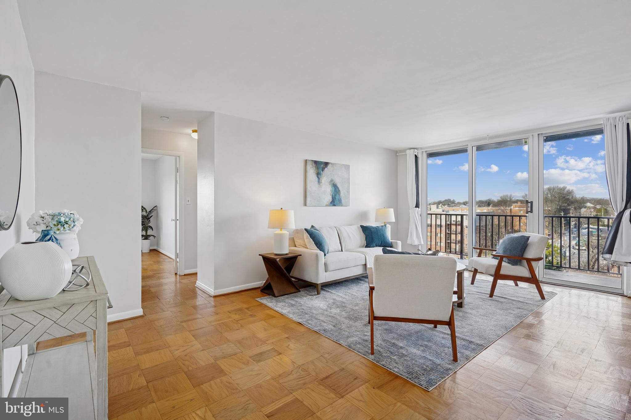 4343 Cherry Hill Road, Unit 705 Arlington, VA 22207 - Photo 2 of 41 Living Room opens to expansive balcony!