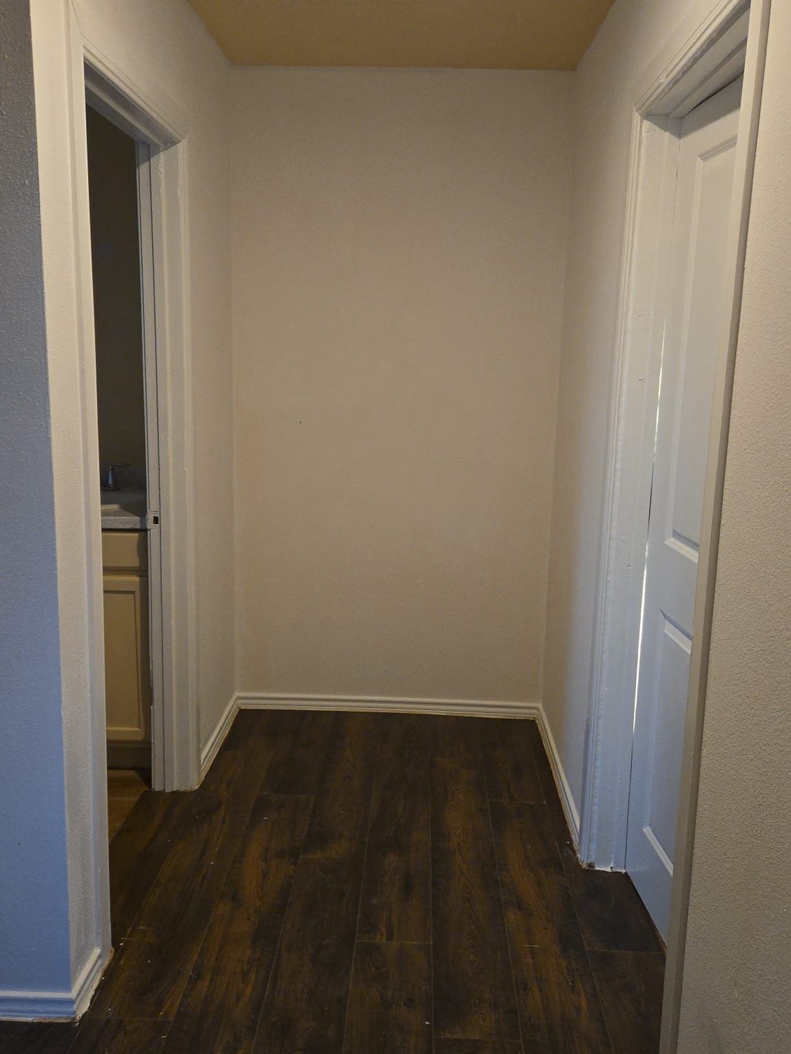 130 Gato Road Cedar Creek, TX 78612 - Photo 11 of 23 Hall featuring dark wood-type flooring and baseboards